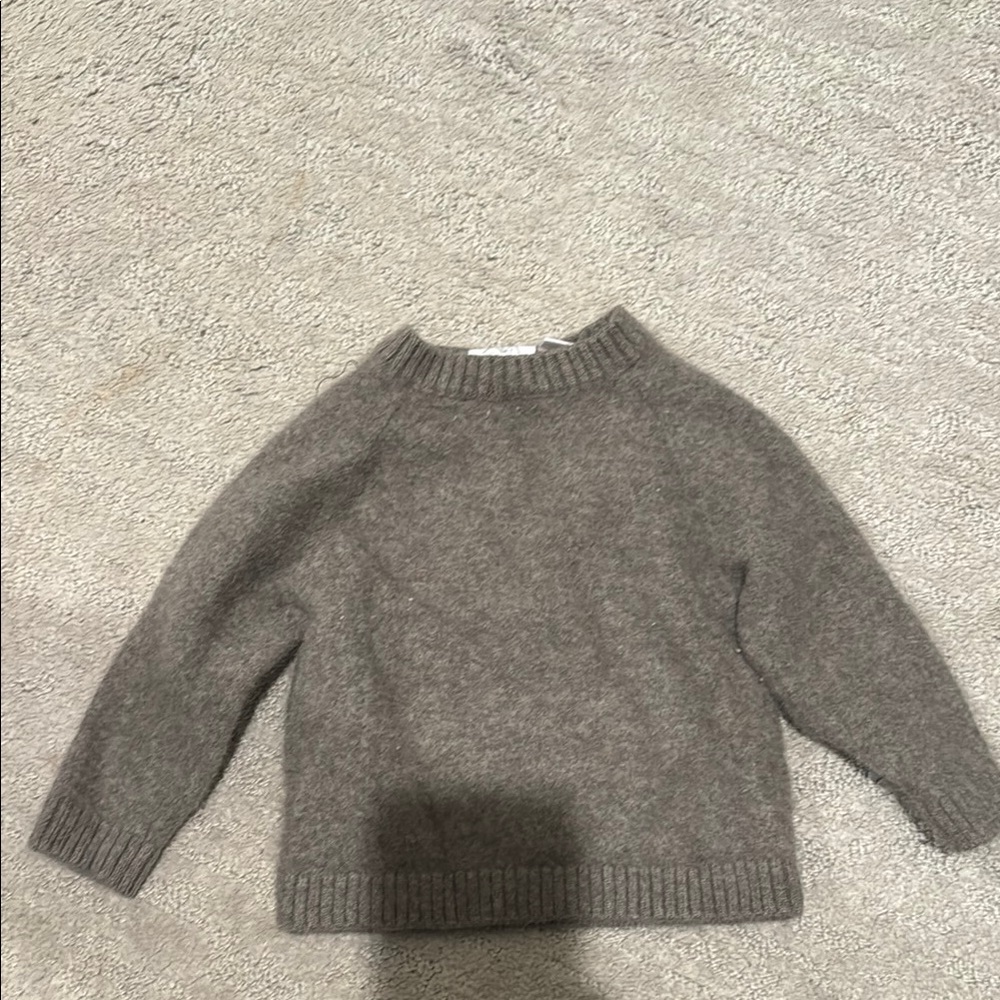 Zara Gray Crew Neck Sweater Cashmere